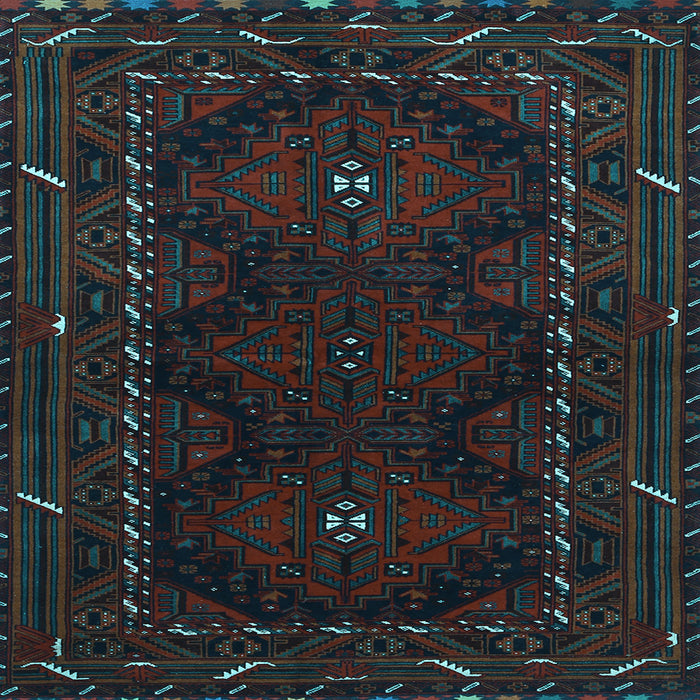 Square Machine Washable Persian Light Blue Traditional Rug, wshtr1743lblu