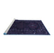 Sideview of Machine Washable Persian Blue Traditional Rug, wshtr1743blu