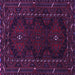 Square Persian Purple Traditional Rug, tr1743pur