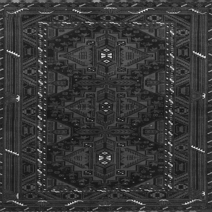 Round Machine Washable Persian Gray Traditional Rug, wshtr1743gry