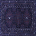 Square Persian Blue Traditional Rug, tr1743blu