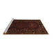 Sideview of Machine Washable Persian Brown Traditional Rug, wshtr1743brn