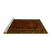 Sideview of Machine Washable Persian Yellow Traditional Rug, wshtr1743yw