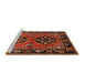 Sideview of Machine Washable Traditional Tomato Red Rug, wshtr1744