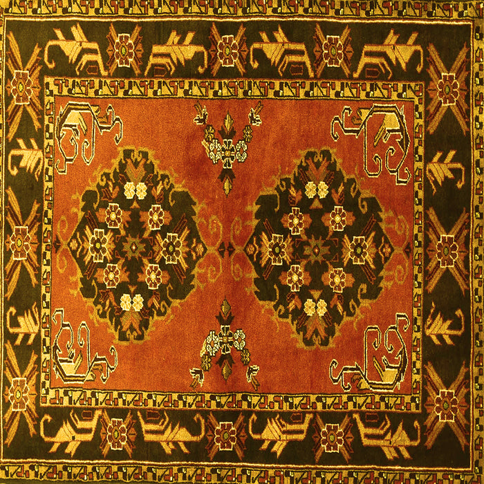 Square Persian Yellow Traditional Rug, tr1744yw