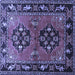 Square Machine Washable Persian Blue Traditional Rug, wshtr1744blu