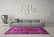 Machine Washable Persian Purple Traditional Area Rugs in a Living Room, wshtr1744pur