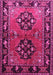 Machine Washable Persian Pink Traditional Rug, wshtr1744pnk