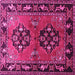 Square Machine Washable Persian Pink Traditional Rug, wshtr1744pnk