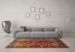 Machine Washable Persian Brown Traditional Rug in a Living Room,, wshtr1744brn