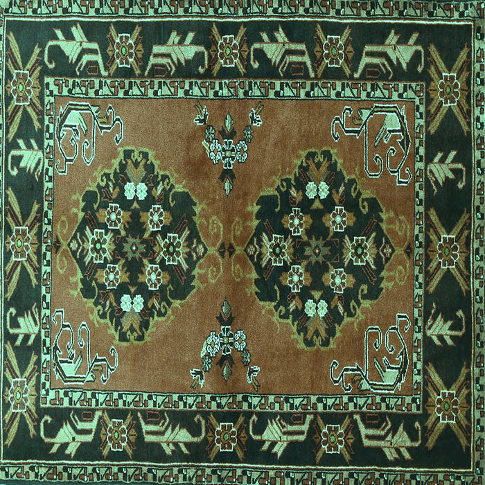 Square Machine Washable Persian Turquoise Traditional Area Rugs, wshtr1744turq