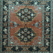 Square Persian Light Blue Traditional Rug, tr1744lblu