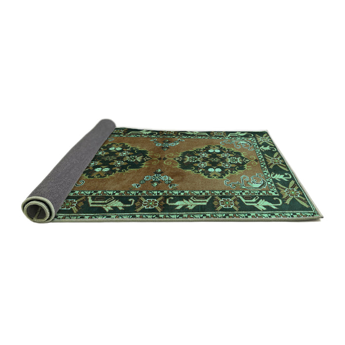 Sideview of Persian Turquoise Traditional Rug, tr1744turq