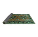 Sideview of Persian Turquoise Traditional Rug, tr1744turq