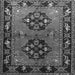 Round Machine Washable Persian Gray Traditional Rug, wshtr1744gry