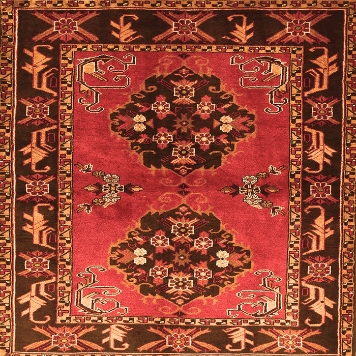 Serging Thickness of Persian Orange Traditional Rug, tr1744org