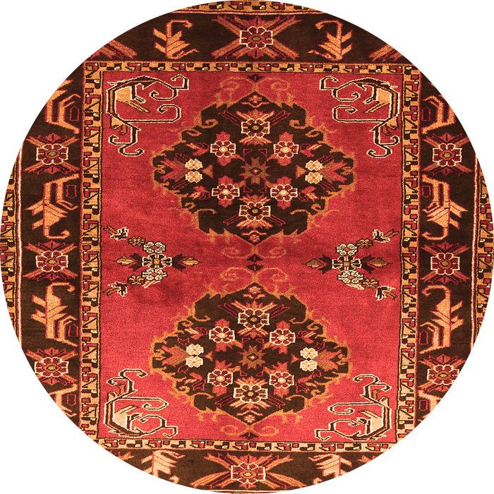 Square Persian Orange Traditional Rug, tr1744org