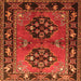 Round Machine Washable Persian Orange Traditional Area Rugs, wshtr1744org