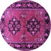 Round Persian Purple Traditional Rug, tr1744pur