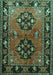 Machine Washable Persian Turquoise Traditional Area Rugs, wshtr1744turq