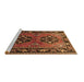 Sideview of Machine Washable Persian Brown Traditional Rug, wshtr1744brn