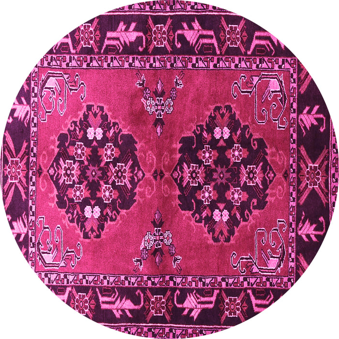 Round Persian Pink Traditional Rug, tr1744pnk