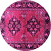 Round Persian Pink Traditional Rug, tr1744pnk