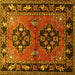 Square Machine Washable Persian Yellow Traditional Rug, wshtr1744yw