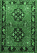 Machine Washable Persian Emerald Green Traditional Area Rugs, wshtr1744emgrn