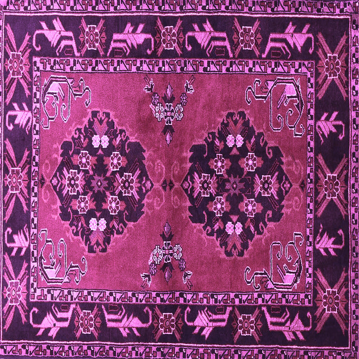 Square Machine Washable Persian Purple Traditional Area Rugs, wshtr1744pur