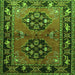 Round Machine Washable Persian Green Traditional Area Rugs, wshtr1744grn