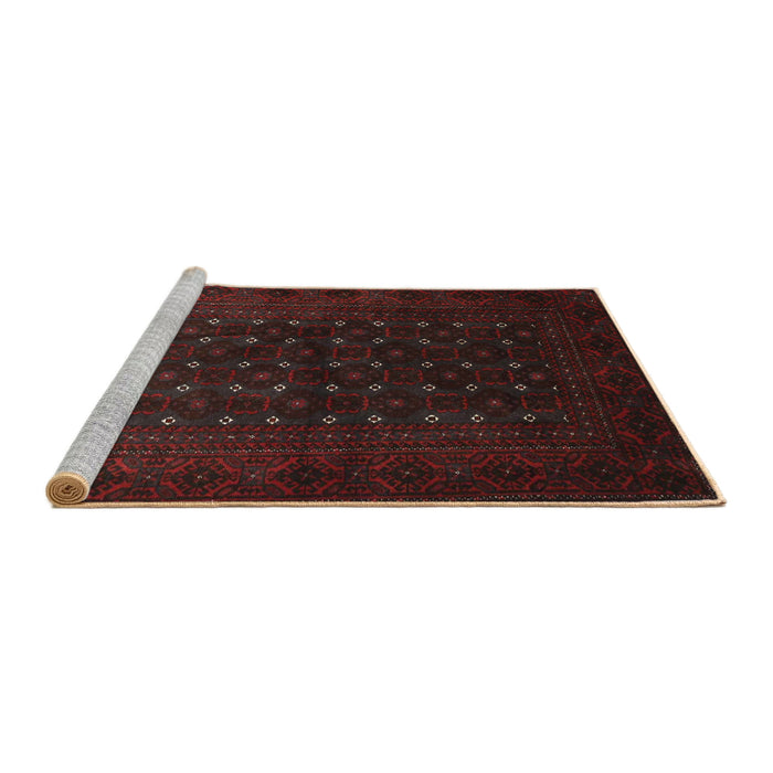 Sideview of Machine Washable Traditional Bakers Brown Rug, wshtr1745