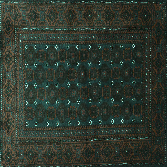 Square Machine Washable Persian Turquoise Traditional Area Rugs, wshtr1745turq