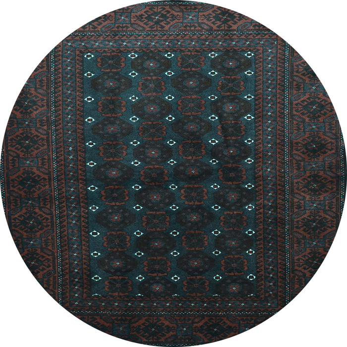 Round Machine Washable Persian Light Blue Traditional Rug, wshtr1745lblu