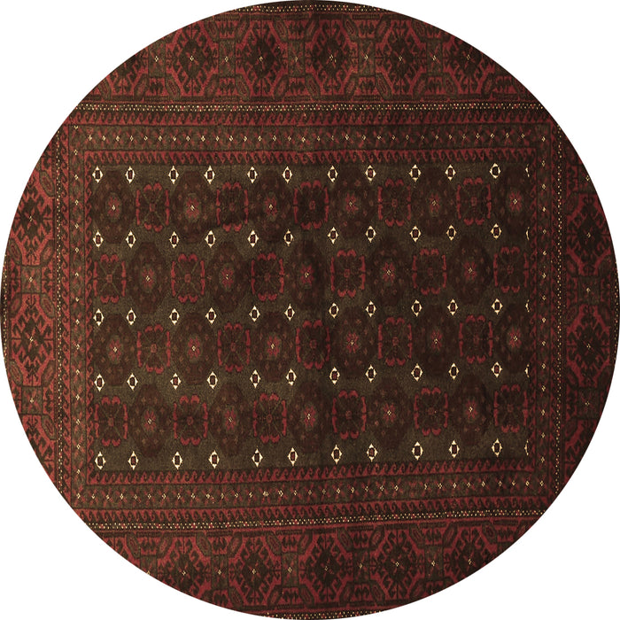 Round Persian Brown Traditional Rug, tr1745brn