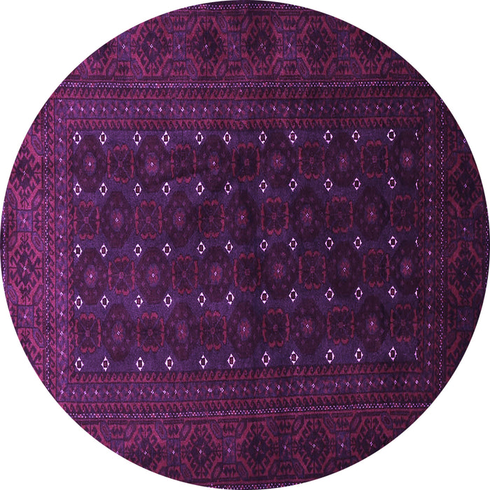 Round Machine Washable Persian Purple Traditional Area Rugs, wshtr1745pur