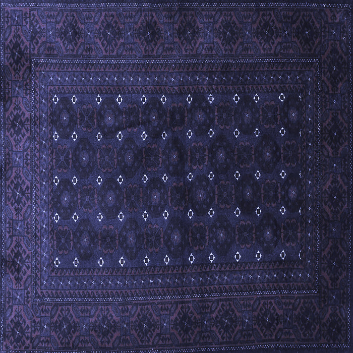 Square Machine Washable Persian Blue Traditional Rug, wshtr1745blu