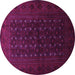 Round Persian Pink Traditional Rug, tr1745pnk