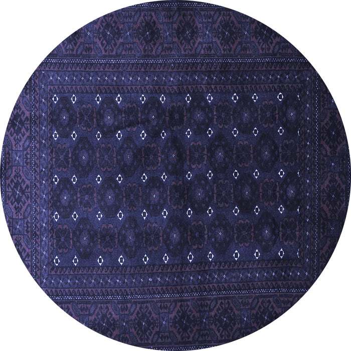 Round Machine Washable Persian Blue Traditional Rug, wshtr1745blu