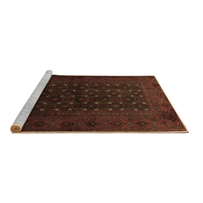 Sideview of Machine Washable Persian Brown Traditional Rug, wshtr1745brn