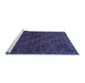 Sideview of Machine Washable Persian Blue Traditional Rug, wshtr1746blu