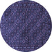 Round Persian Blue Traditional Rug, tr1746blu