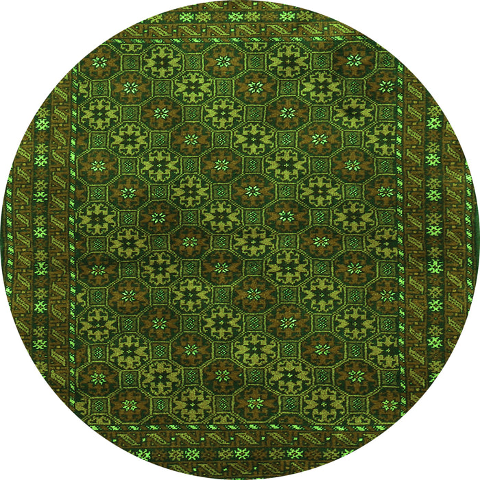 Square Persian Green Traditional Rug, tr1746grn