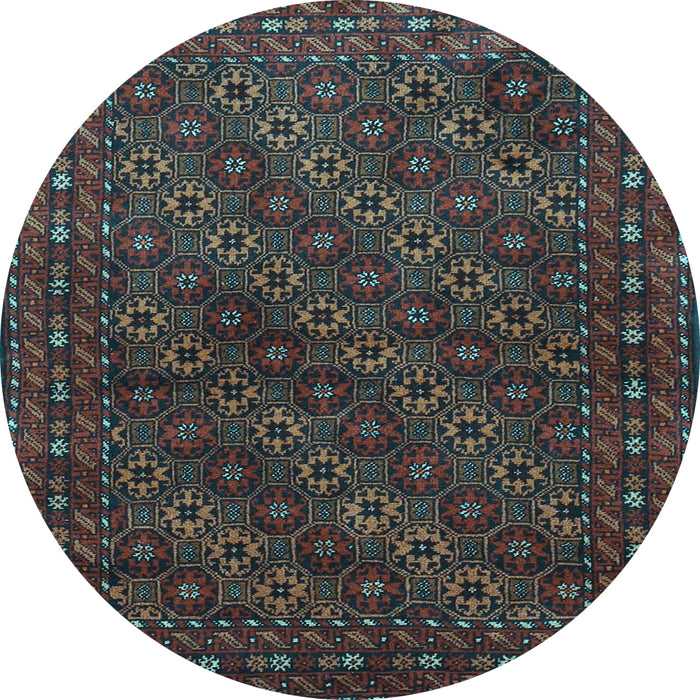Round Persian Light Blue Traditional Rug, tr1746lblu