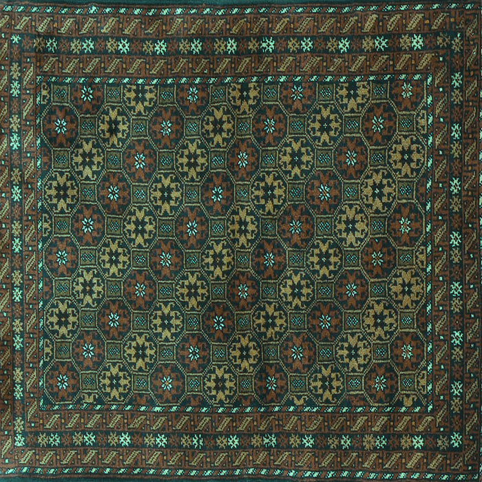 Square Machine Washable Persian Turquoise Traditional Area Rugs, wshtr1746turq