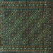 Square Machine Washable Persian Turquoise Traditional Area Rugs, wshtr1746turq