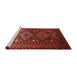 Sideview of Machine Washable Traditional Tomato Red Rug, wshtr1747