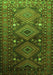 Serging Thickness of Machine Washable Persian Green Traditional Area Rugs, wshtr1747grn