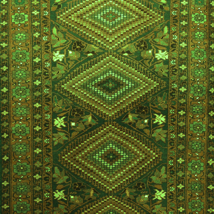 Serging Thickness of Machine Washable Persian Green Traditional Area Rugs, wshtr1747grn