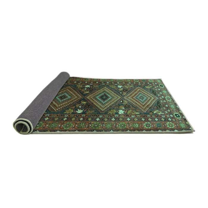 Sideview of Persian Turquoise Traditional Rug, tr1747turq
